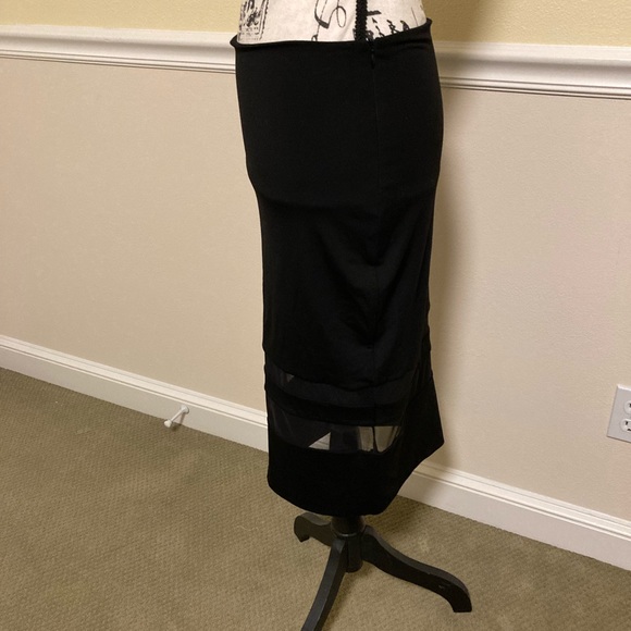 ALEXANDER WANG BLACK MESH STRIPE PENCIL SKIRT - Picture 3 of 8